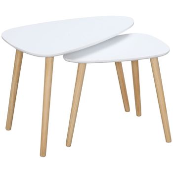 Mesas auxiliares 59.5x39.5x45 cm blanco