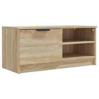 Mueble De Tv Madera Contrachapada Roble Sonoma 80x35x36,5 Cm Vidaxl