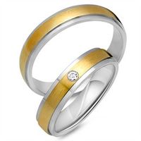 alianzas 18 quilates oro blanco amarillo con diamante