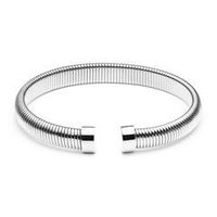 brazalete rigido de acero inoxidable con acabado efecto serpiente para mujer