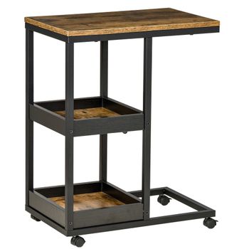 Mesa auxiliar 51x33x66 cm marrón oscuro