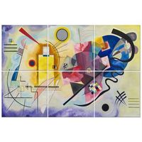 legendarte - panel decorativo multiple amarillo rojo azul - wassily kandinsky cm 100x150 6 paneles