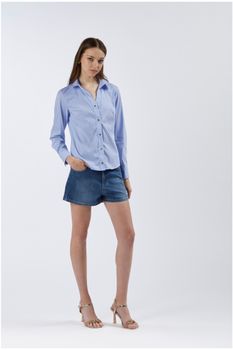 camisa ajustada de rayas multiline