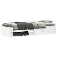 estructura de cama madera de ingenieria blanca 90x200 cm