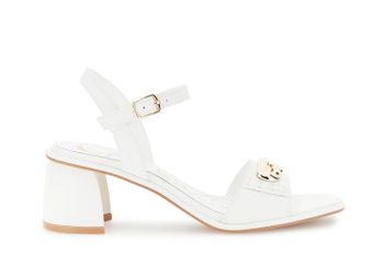 sandalias gilda efecto piel con accesorio off white
