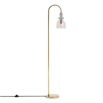 Lámpara De Pie Metal Y Cristal Baudelaire Rosa