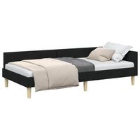 cama individual  cama para adulto  estructura de cama en esquina negro 90 x 200 cm tela