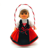 muneca regional vasca folk artesania original coleccion 15 cmvestido tipico pais vasco fabricada en espana