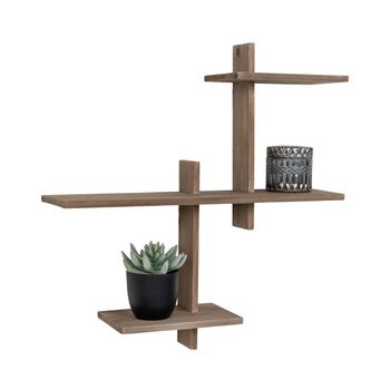 Estantería de pared de madera - madera clara