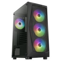 aerocool falcon argb cristal templado usb 30 negra