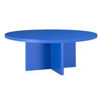 mesa de centro redonda tablero laminado de 3cm azul prussia 100cm