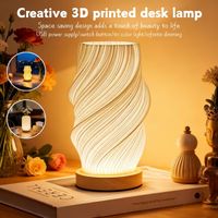 1 lampara de escritorio 3d con base de madera estilo crema usb luz ambiental ajustable para la mesita de noche utilizada para la decoracion de la sala de estarcomedor