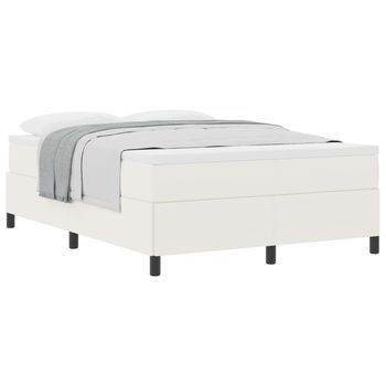 Cama Tipo Box Spring Crema 160 X 200 Cm Tela De Pana Vidaxl