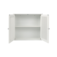 armario de bano de pared de mdf con doble puerta de lamas 60  20  52 cm r blanco