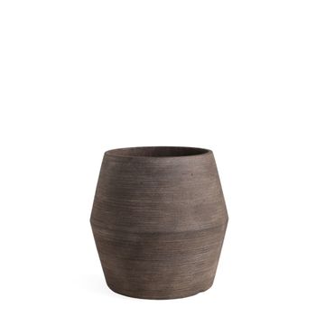 Macetero decorativo de cemento marrón oscuro d44