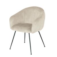 silla de terciopelo marron cappuccino y patas de acero negro