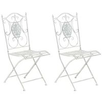 pack de 2 sillas de jardin sibell plegables metal blanco antiguo 49x42x915 cm clp