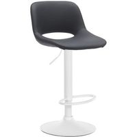 taburete alto de bar x1 con reposapies en pvc negro base metal blanco 100004588