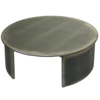mesa de centro redonda de diseno industrial mesa auxiliar de 80 cm de diametro en madera con aspecto de metal cepillado 040008441