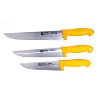 juego de 3 cuchillos chef horeca  de 20 25 y 30 cm - steel seta pro