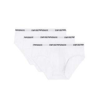 Emporio Armani para hombre. EM000258_AF14132 Set 3 Slips de Punto Elástico blanco (XXL), Homewear, Algodón