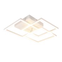 burton - plafon led de metal color blanco 40 cm