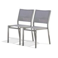 lote de 2 sillas de jardin de aluminio y lona plastificada