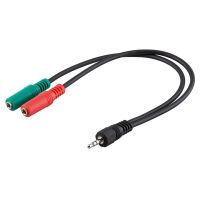 cable jack stereo 4 pin 35 a 2 x jack 35 hembra de 30 cm
