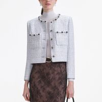 self-portrait boucle jacket - uk 16