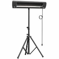 outsunny calefactor infrarrojos terraza de pie 2500 w tripode regulable ip65 control tactilremoto 3 niveles calor temporizador
