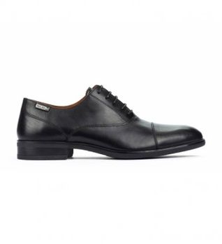 Pikolinos para hombre. M7J-4184 Mocasines de piel Bristol negro (45), Plano, Cordones, Casual
