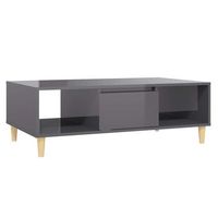 mesa de cafe - mesa de centro madera contrachapada gris brillo 1035x60x35 cm