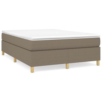 Estructura De Cama Con Somier Tela Gris Taupe 140x190 Cm Vidaxl