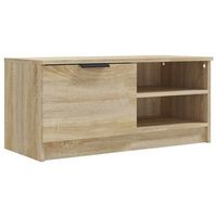 mueble tv  mueble de salon  armario tv madera contrachapada roble sonoma 80x35x365 cm