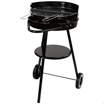 Barbacoa de Carbón Portátil Aktive, Parrilla Regulable 3 Alturas, 42x77 Cm, Negro
