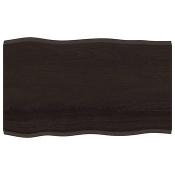 Tablero Mesa | Tablero Escritorio Madera Tratada Roble Borde Vivo Marrón 100x60x2 Cm