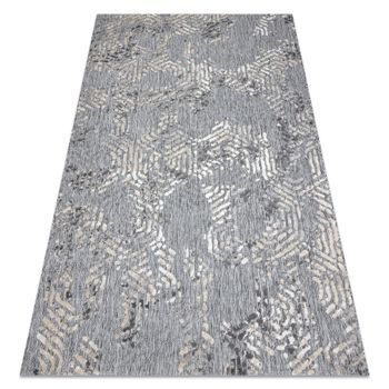 Alfombra Structural Sole D3842 - Hexágonos Tejido Plano Gris / Beige 140x190 Cm