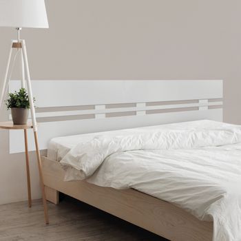 Dhome Cabecero Blanco 190cm Dual Horizontal Estilo Ancho Madera Reciclada Dm Herrajes Incluidos (190cm Dual Horizontal Ancho, Blanco)