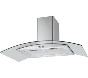 LOGIK L90CHDG17 Chimney Cooker Hood - Stainless Steel & Glass, Stainless Steel