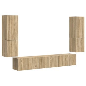 Conjunto De Mueble De Tv 4 Uds. Roble Sonoma Vidaxl