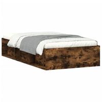 cama individual  cama para adultos  estructura de cama roble ahumado 100x200 cm