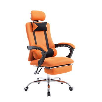 Silla Racing Fellow Simil Cuero Naranja 63x60x120 Cm Clp