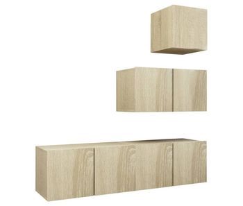 Muebles de pared de tv 4 piezas aglomerado color roble sonoma
