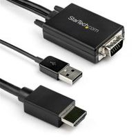 startechcom cable de 2m adaptador vga a hdmi - alimentado por usb - 1080p
