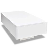 mesa de centro madera blanco brillante 85x55x31 cm