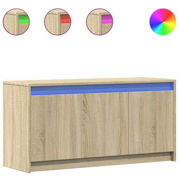 Mueble De Tv Led Madera De Ingeniería Roble Sonoma 100x34x50 Cm Vidaxl