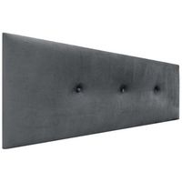 dhome cabecero de terciopelo liso con botones 160x50 camas 150160 - gris oscuro