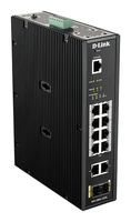 switch industrial d-link dis-200g-12ps 8p poe  2p giga y 2p sfp carril din vlan qos igmp