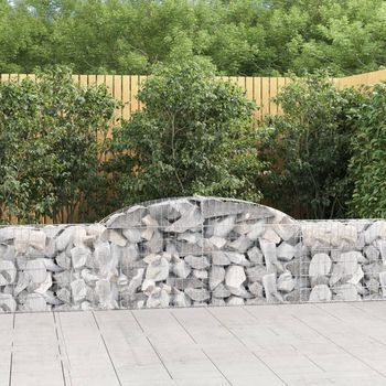Cestas De Gaviones 3 Piezas | Gavión Para Piedras | Gavión Decorativo Forma De Arco Hierro 300x30x60/80 Cm Cfw131968