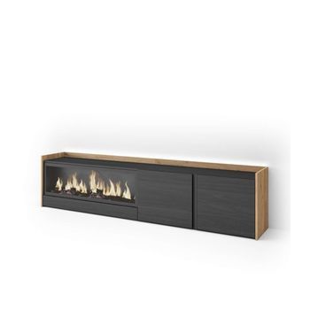 Mueble Tv Riogordo-01 Con Chimenea Y Luces Led Regulables